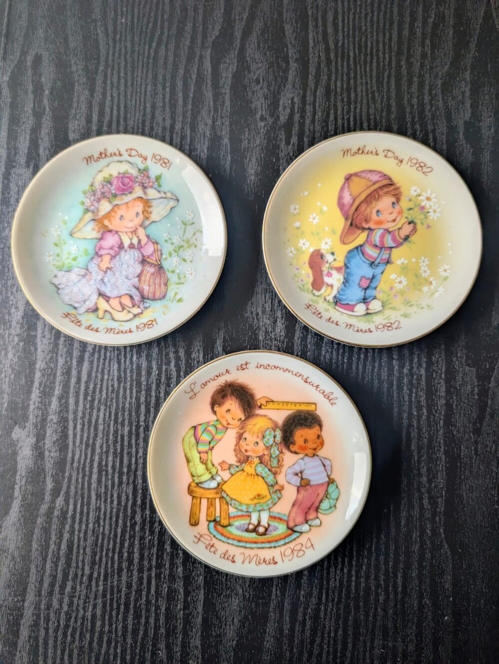 Vintage Avon Canada Mother's Day Mini Plates Set 1981 1982 1984 Porcelain Japan